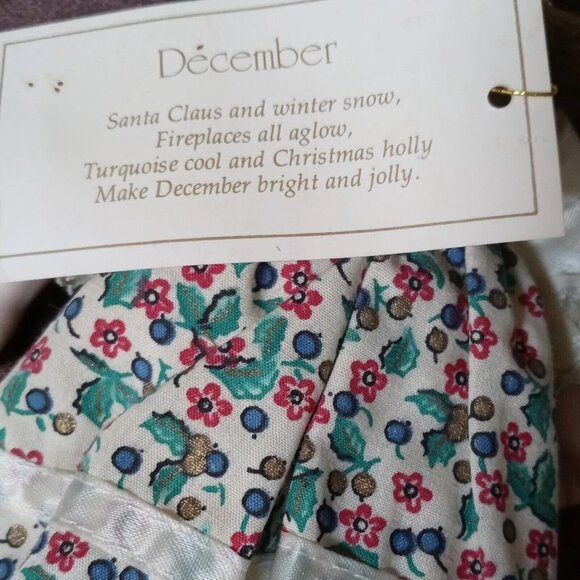 Vintage 1983 December Girl Gorham Doll Ornament Porcelain Face Month Collection - Picture 5 of 7